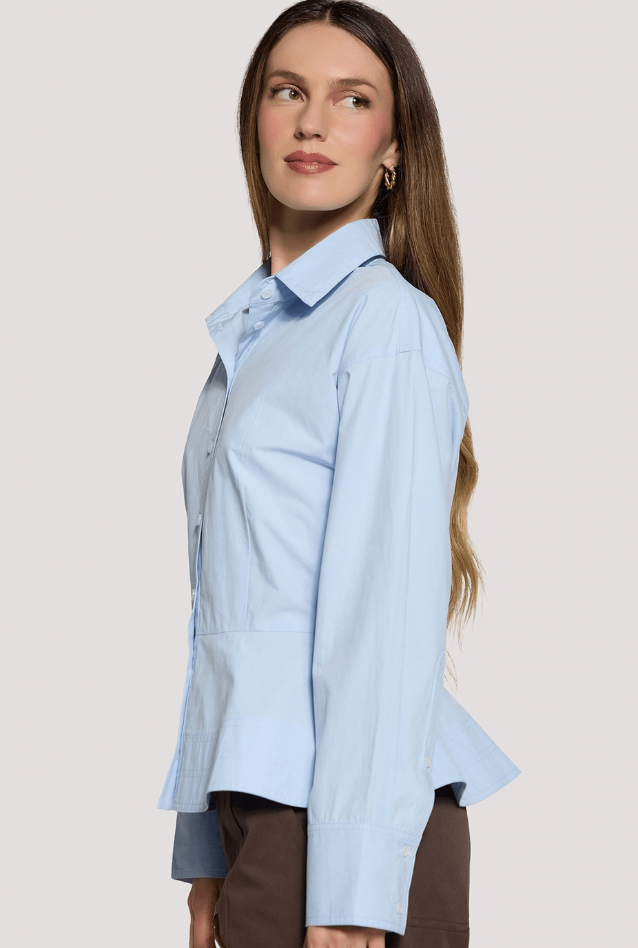 Lilia Sky Peplum Top - Flea Boutiques