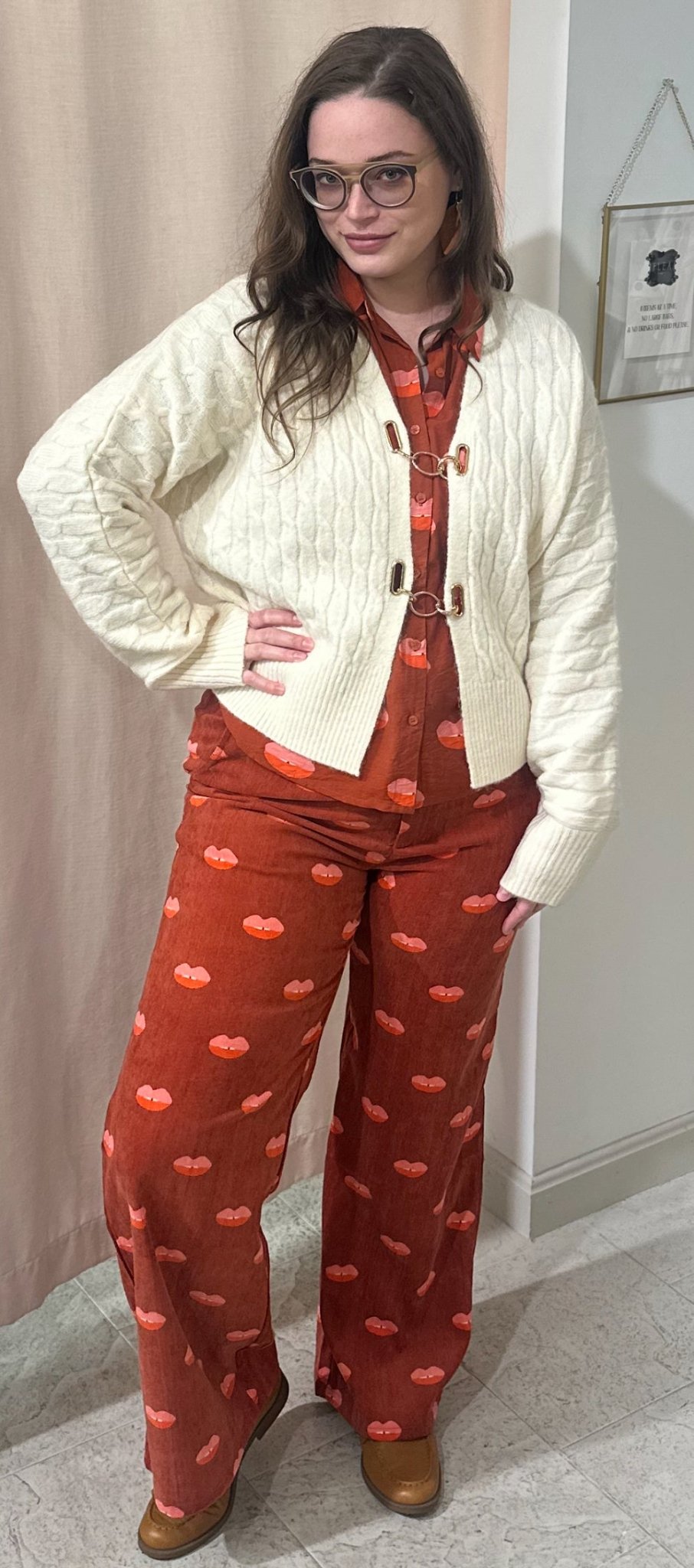 Lip Print Button Down - Flea Boutiques