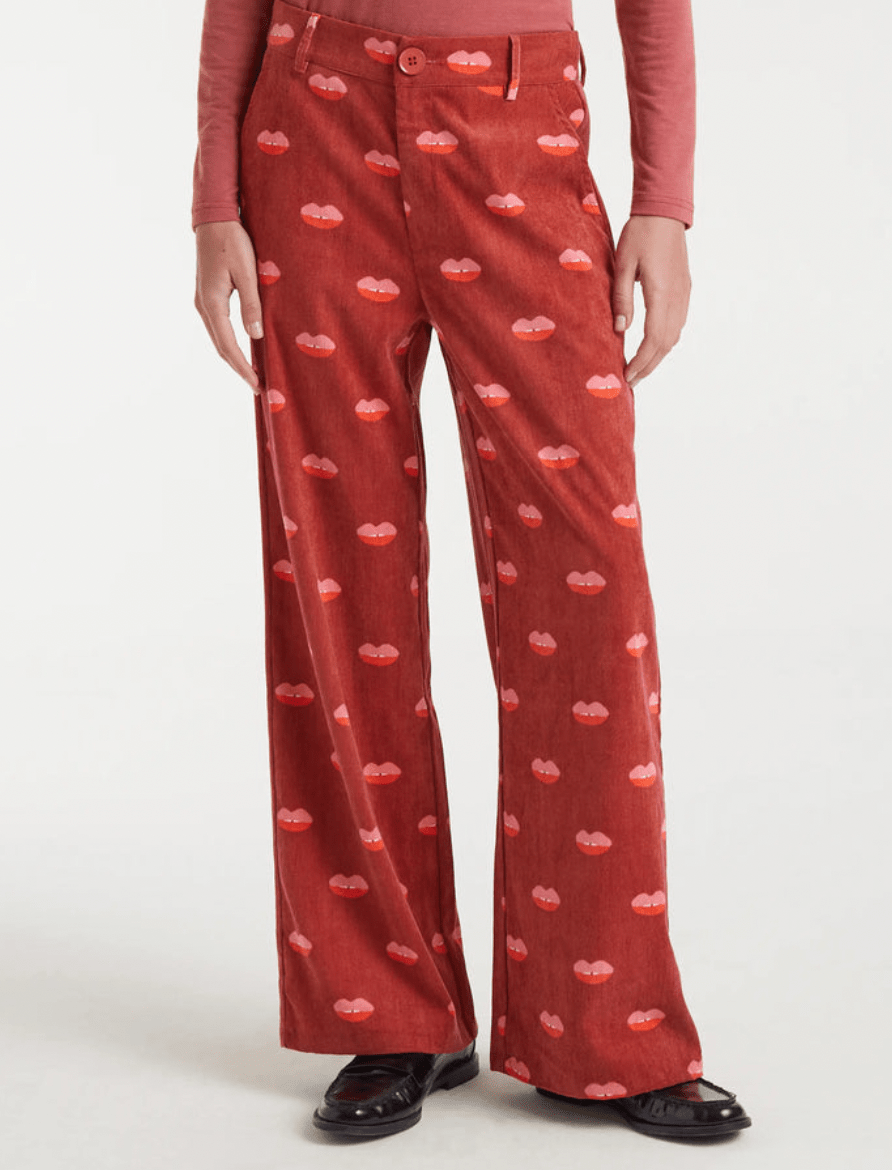 Lip Print Trousers - Flea Boutiques