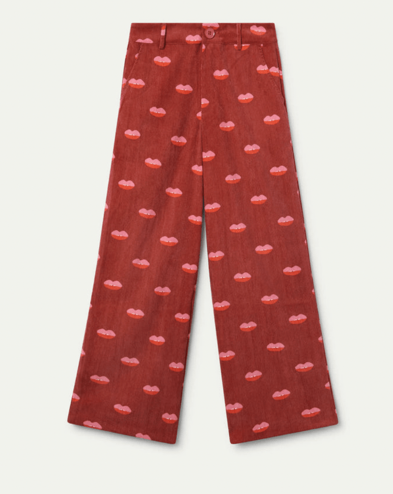 Lip Print Trousers - Flea Boutiques