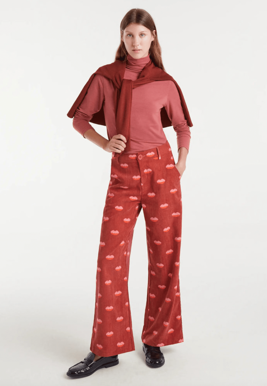 Lip Print Trousers - Flea Boutiques