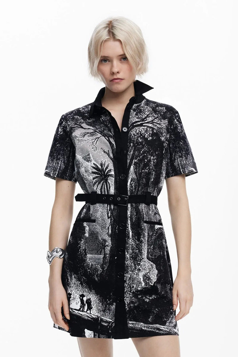 Lithograph Shirt Dress - Flea Boutiques