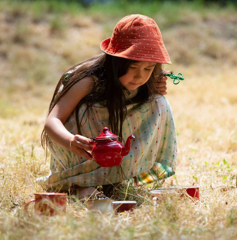 Little Green Radicals Olive Cherries Reversible SunHat - Flea Boutiques