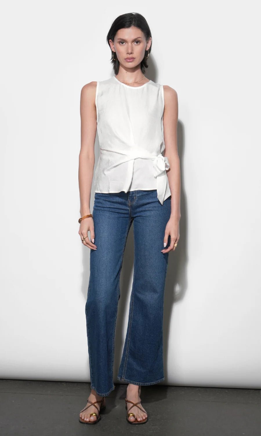 Lola sleeveless Side Tie Blouse - Flea Boutiques