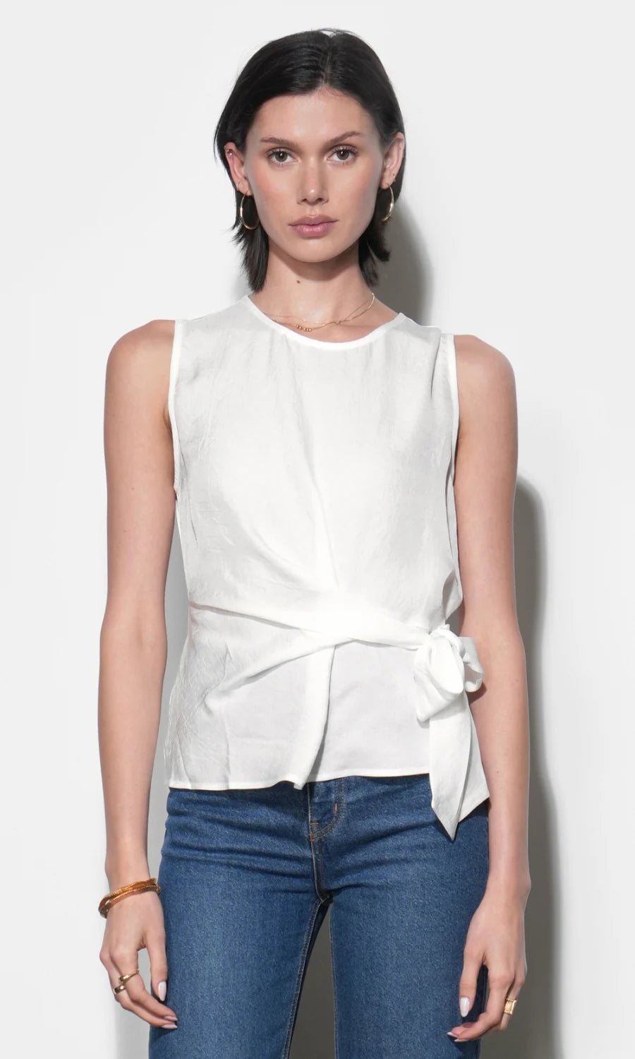 Lola sleeveless Side Tie Blouse - Flea Boutiques