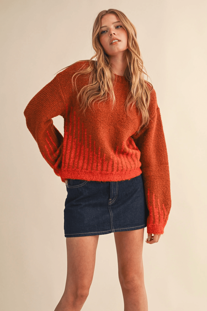 Long Balloon Sleeve Pullover Sweater - Flea Boutiques