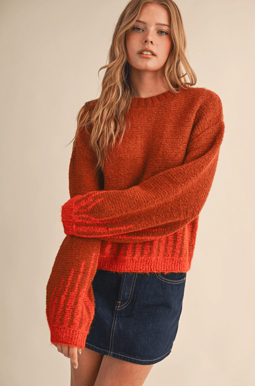 Long Balloon Sleeve Pullover Sweater - Flea Boutiques
