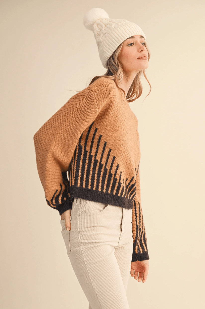 Long Balloon Sleeve Pullover Sweater - Flea Boutiques