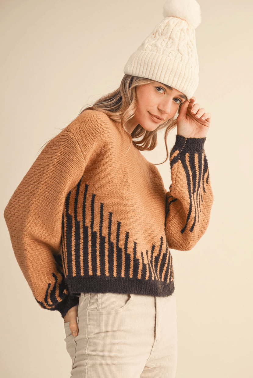 Long Balloon Sleeve Pullover Sweater - Flea Boutiques