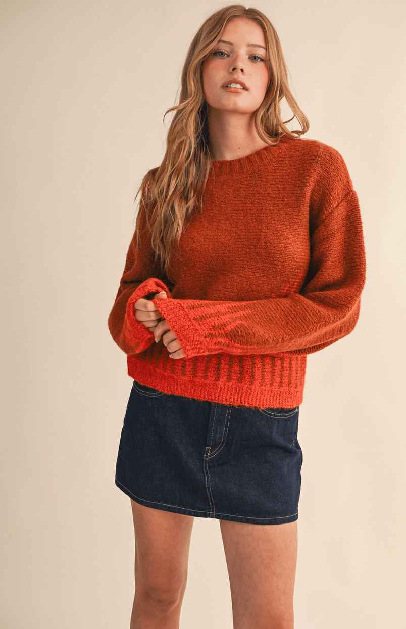 Long Balloon Sleeve Pullover Sweater - Flea Boutiques