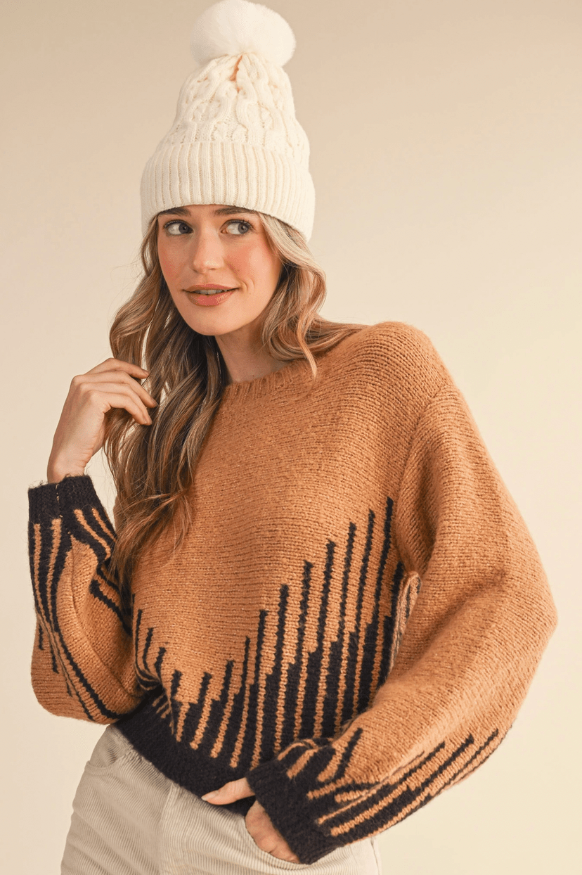 Long Balloon Sleeve Pullover Sweater - Flea Boutiques