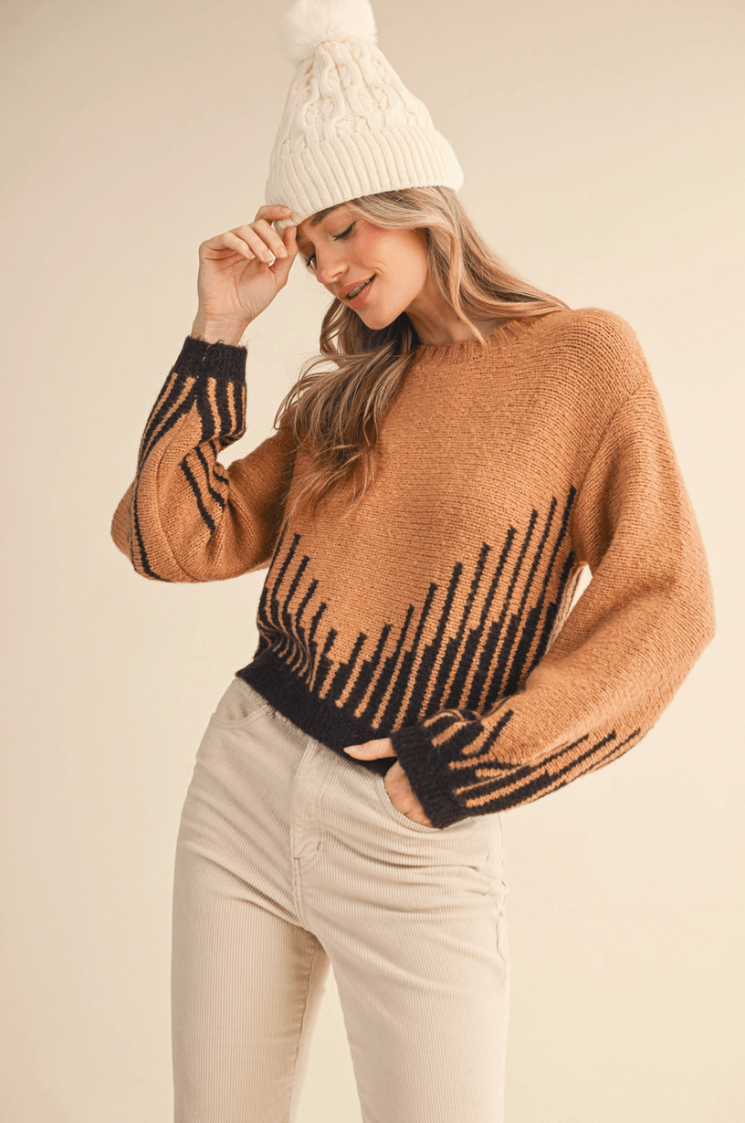 Long Balloon Sleeve Pullover Sweater - Flea Boutiques