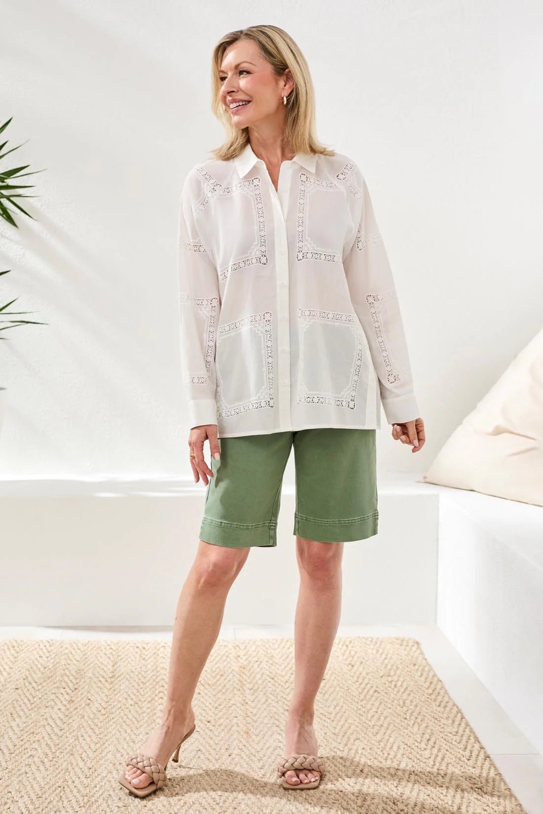Long SleeveBlouse with Side Placket - Flea Boutiques