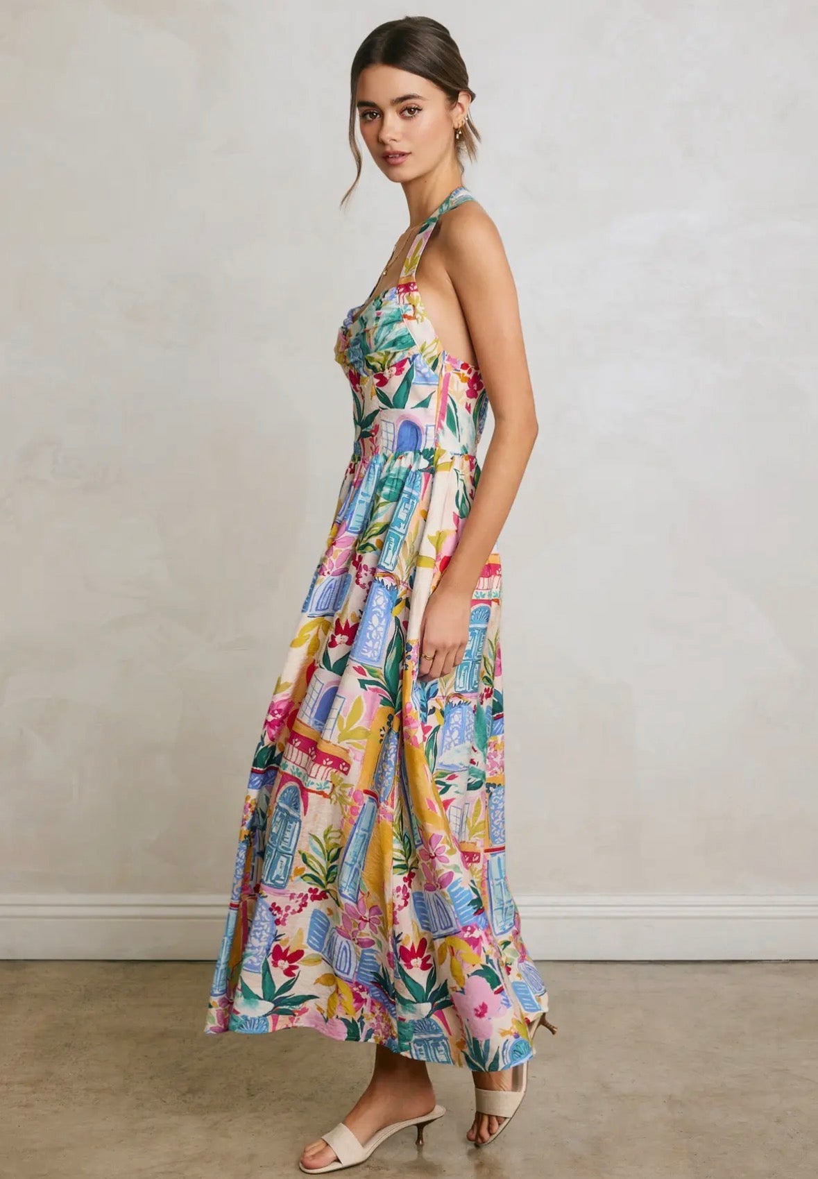 Long Summer Halter Dress - Flea Boutiques