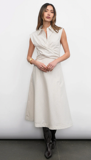 Lorena Shirt Collar Midi Dress