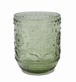 Green Embossed Drinking Glass