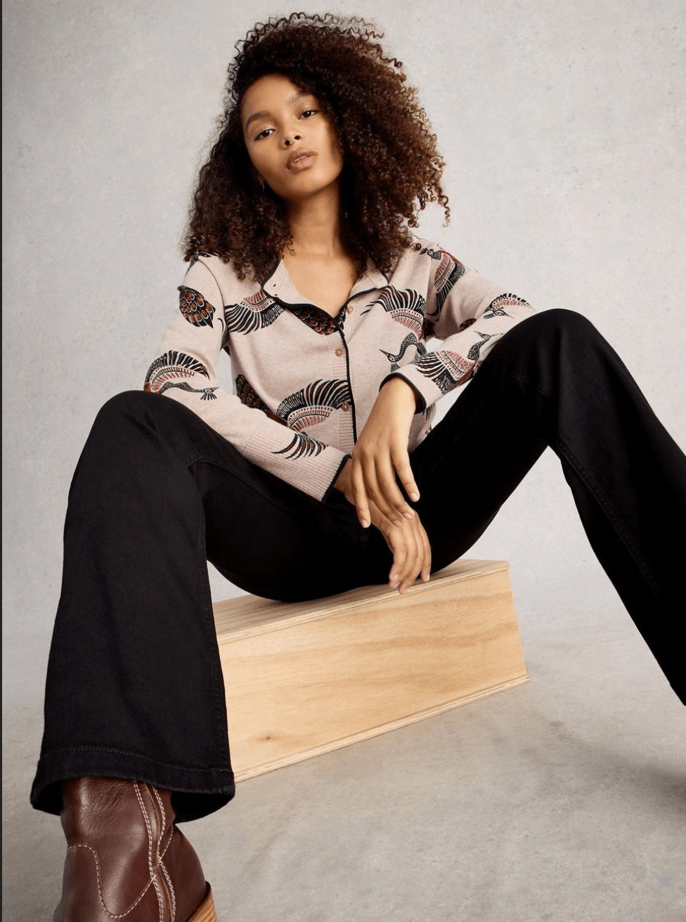 Lulu Print Cardigan - Flea Boutiques