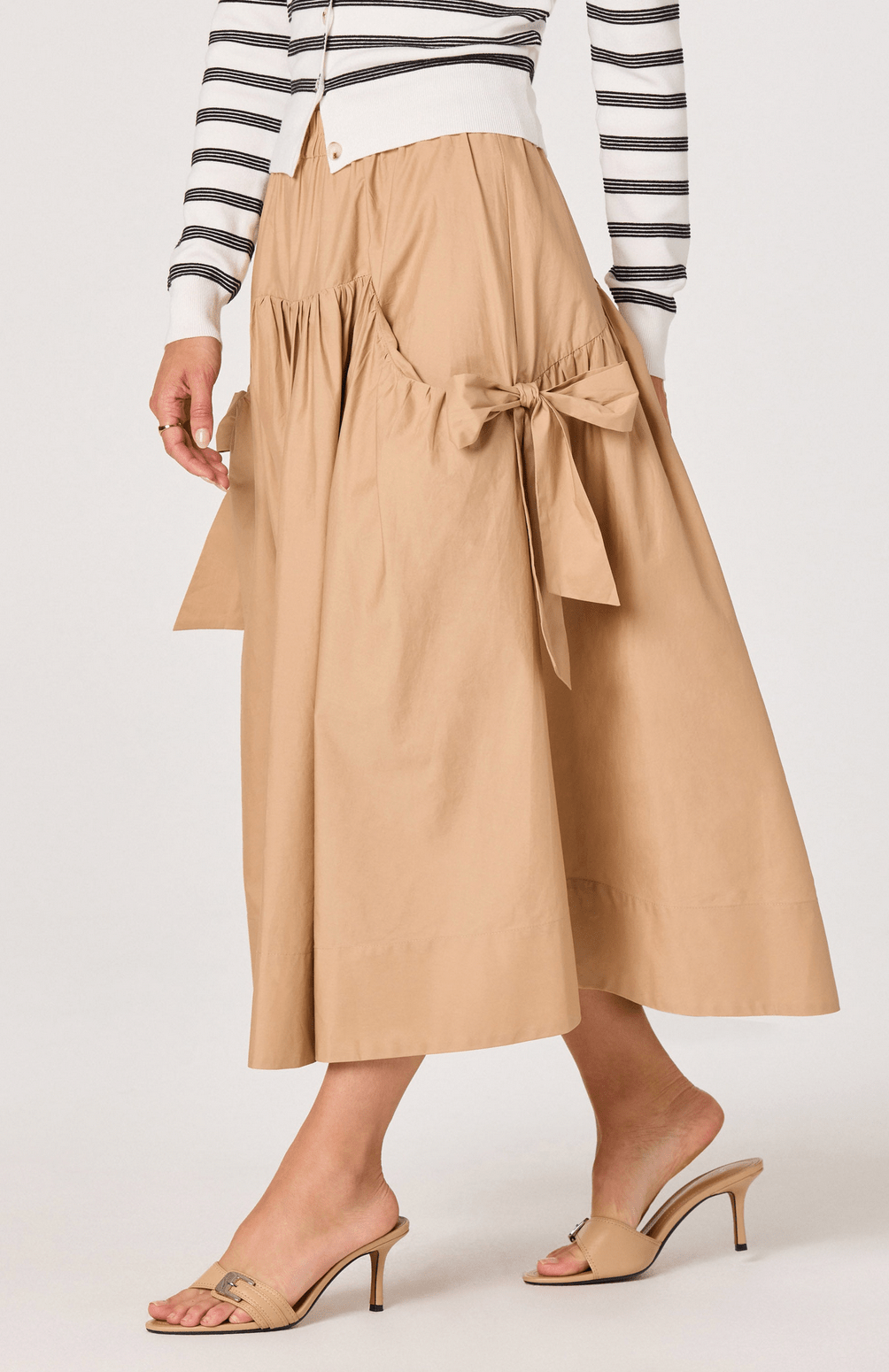 Lylah Midi Bow Detail Skirt - Flea Boutiques