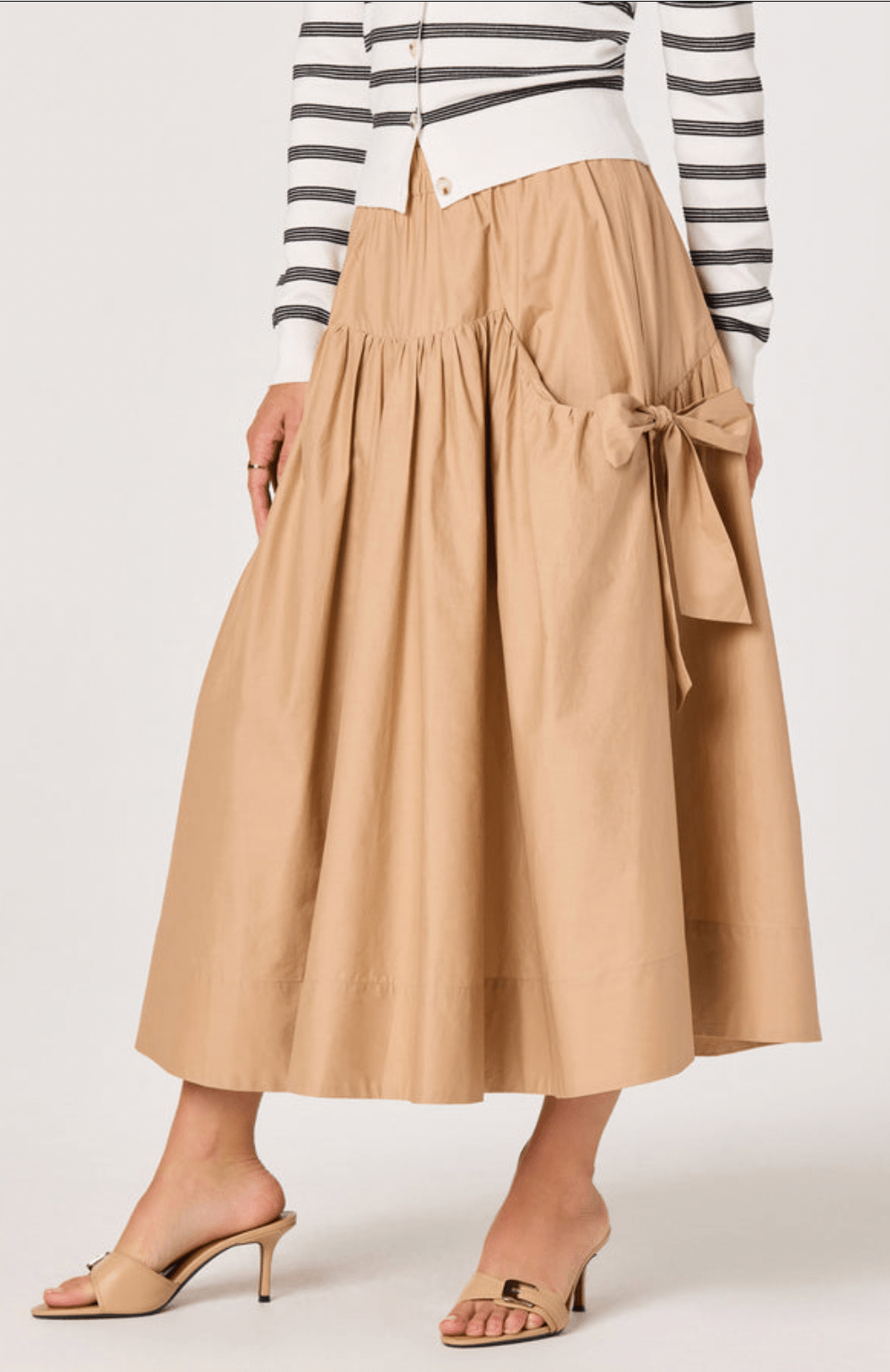 Lylah Midi Bow Detail Skirt - Flea Boutiques