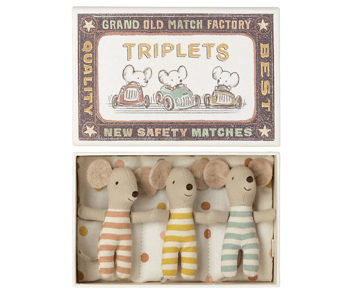 Maileg Baby Triplets Mice in Matchbox - Flea Boutiques