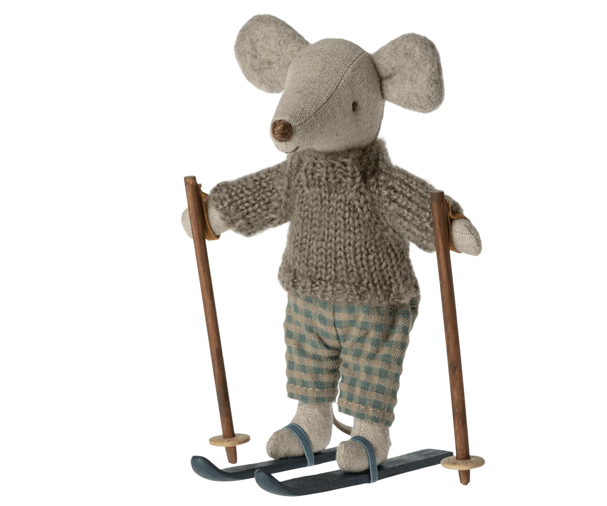 Maileg Big Brother Winter Mouse w Ski Set - Flea Boutiques