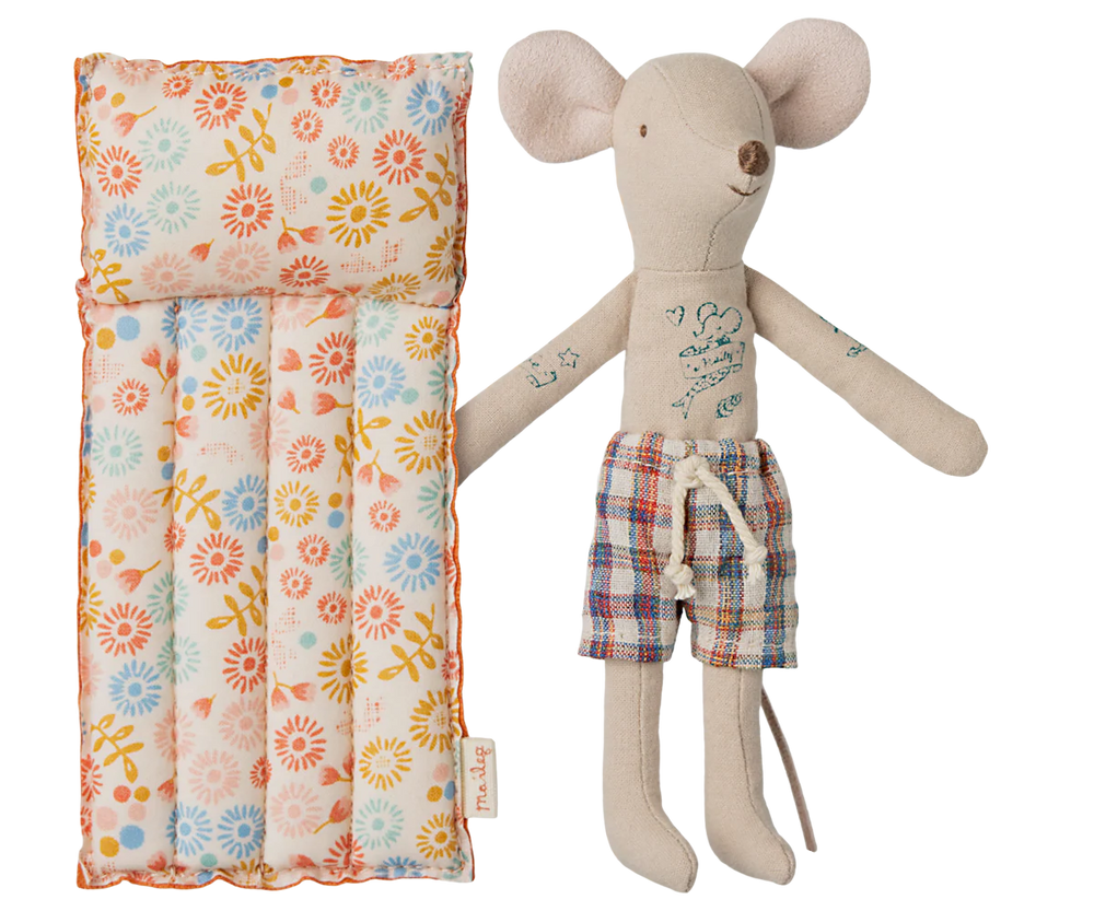 Maileg Dad Beach Mouse with Air Mattress