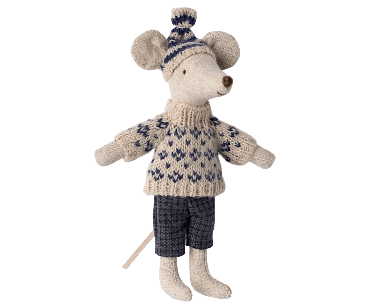 Maileg Dad Winter Mouse with Ski Set - Flea Boutiques