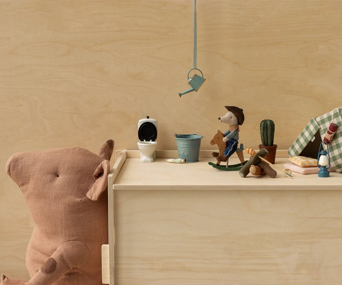 Maileg Little Brother Cowboy Mouse On Rocking Horse - Flea Boutiques