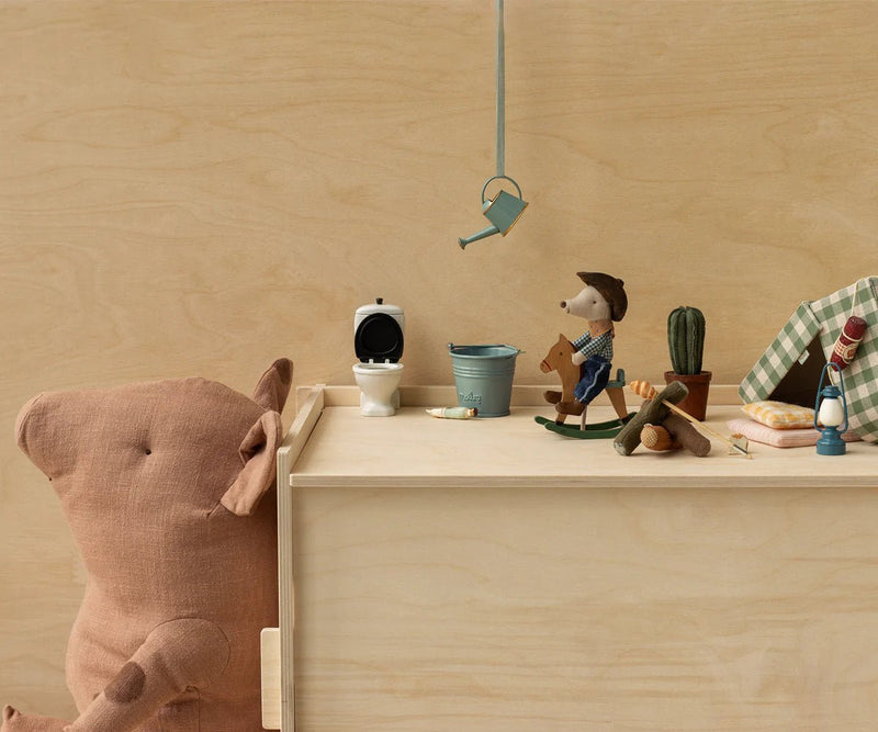 Maileg Little Brother Cowboy Mouse On Rocking Horse - Flea Boutiques