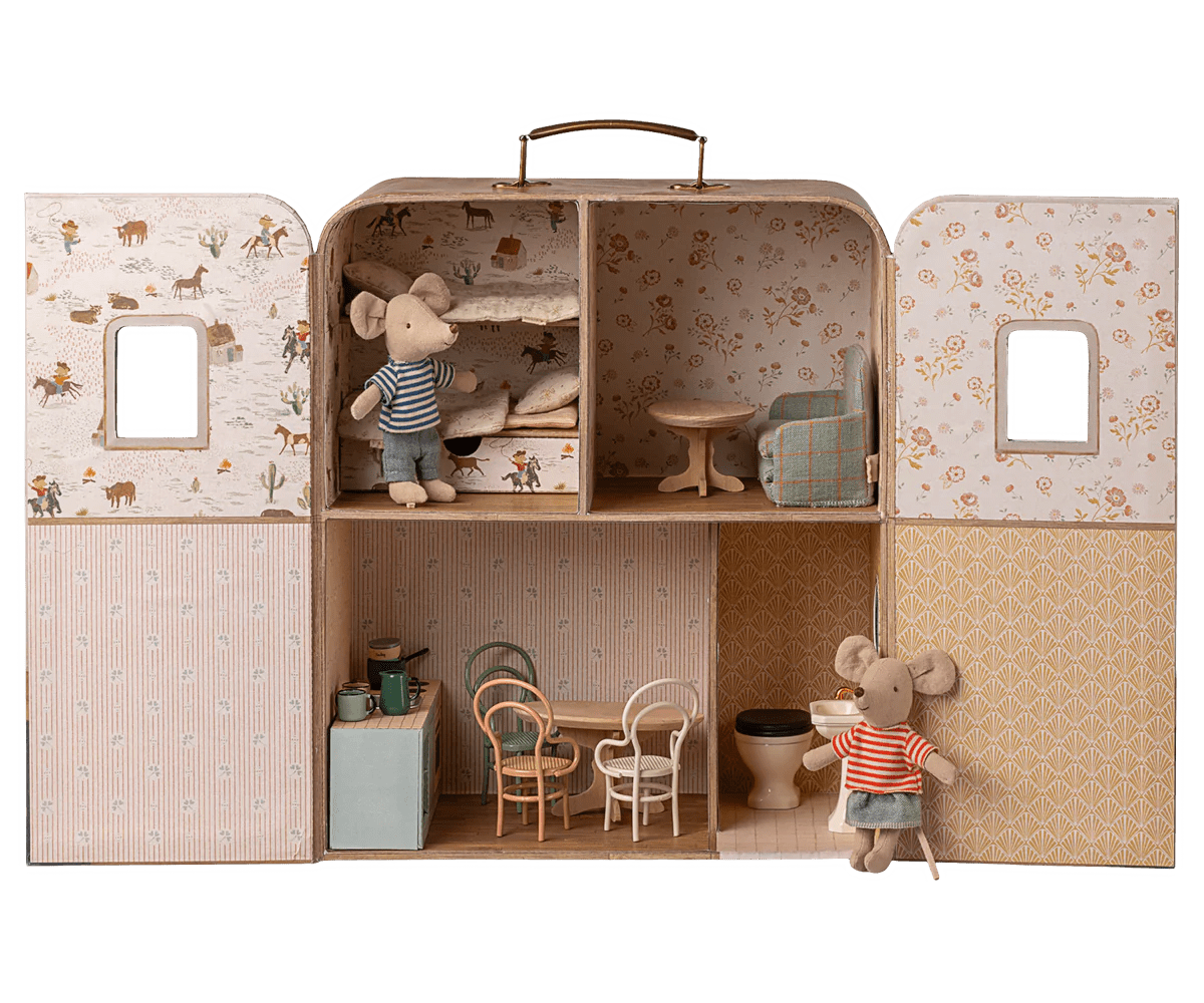 Maileg Suitcasa Little Sister & Brother Mouse - Flea Boutiques