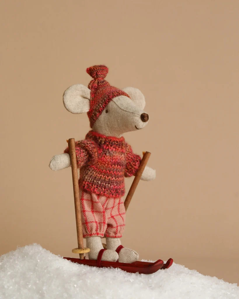 Maileg Big Sister Winter Mouse with Ski Set