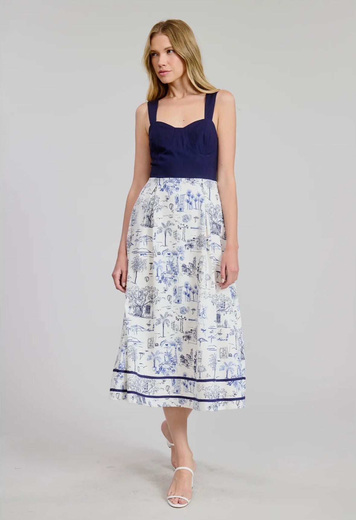 Malaga Printed Midi Dress - Flea Boutiques