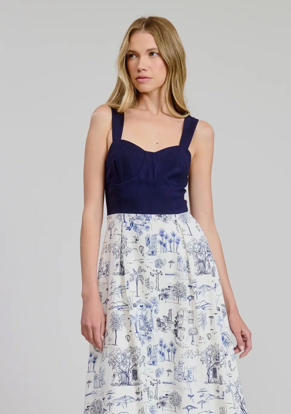 Malaga Printed Midi Dress - Flea Boutiques
