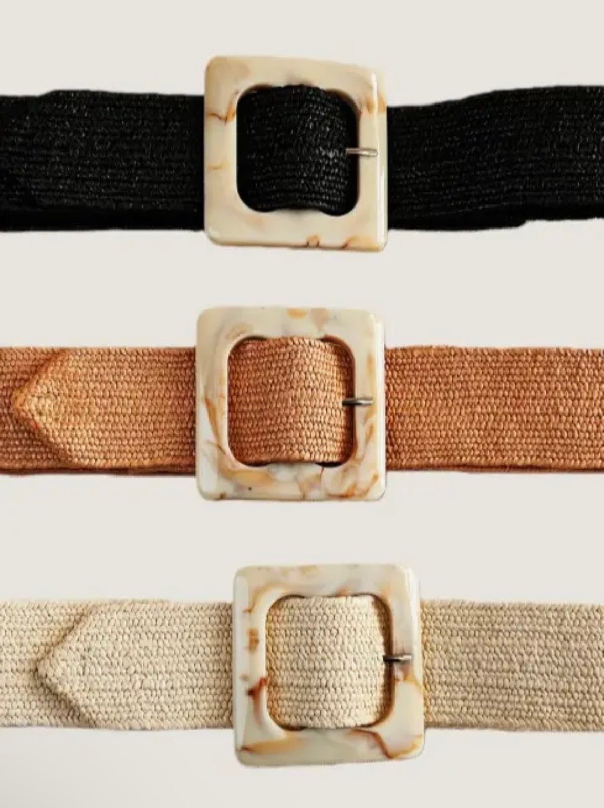 Marbled Swirl Square Buckle Belt - Flea Boutiques