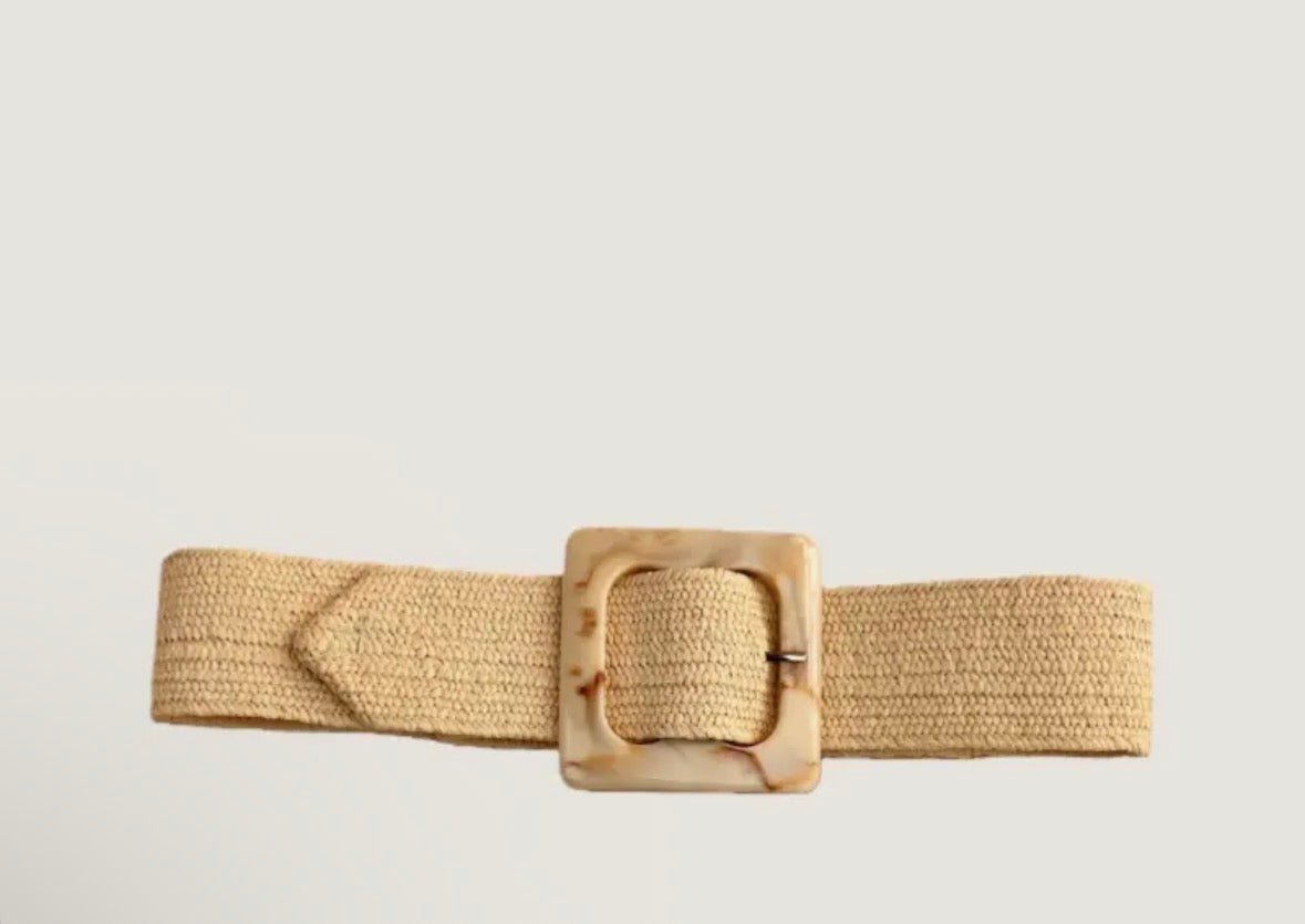 Marbled Swirl Square Buckle Belt - Flea Boutiques