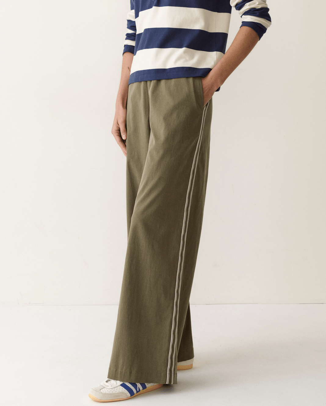 Marine Layer Allison Twill Trouser Side Stripe - Flea Boutiques