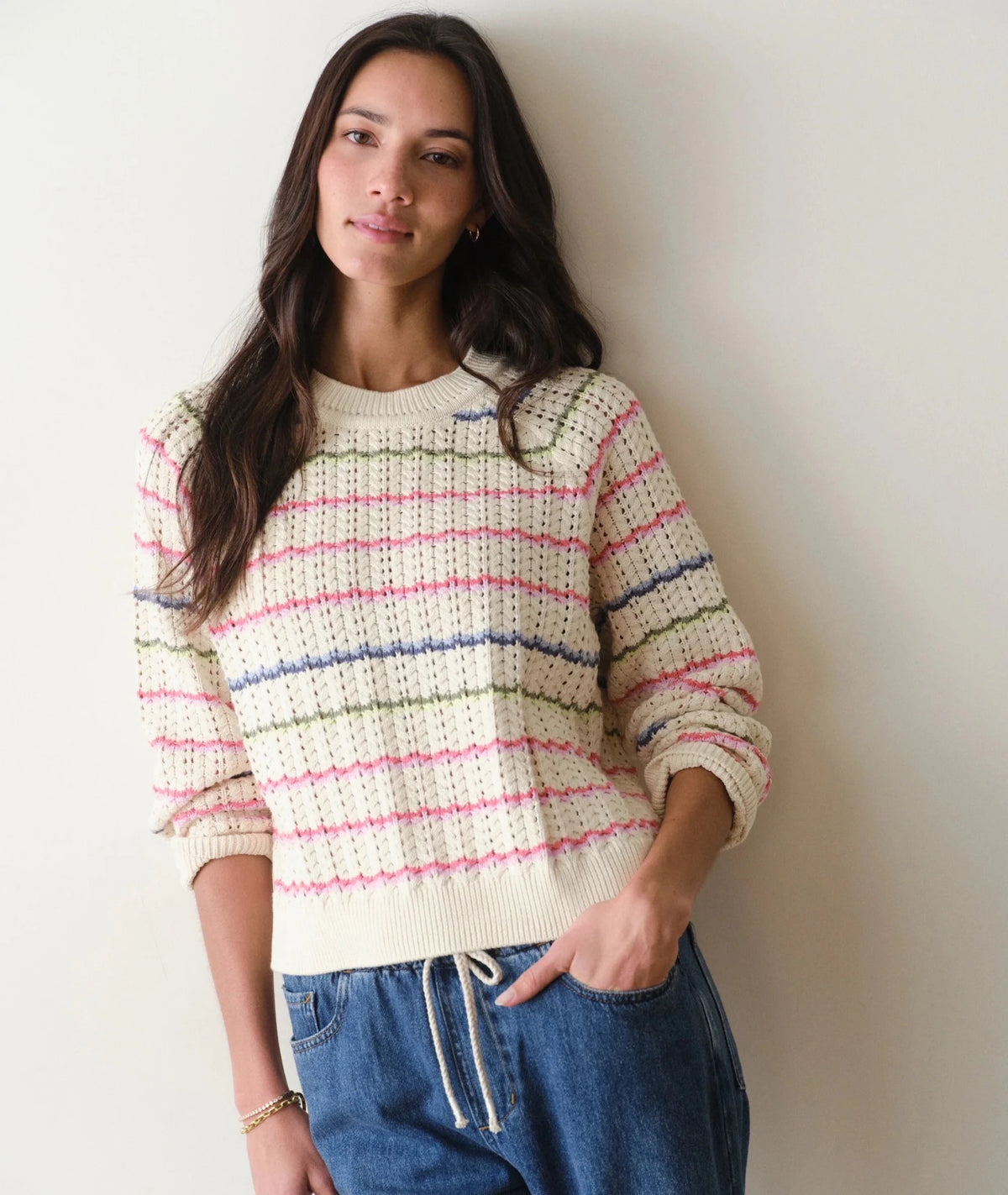 Marine Layer Mina Pointelle Sweater - Flea Boutiques