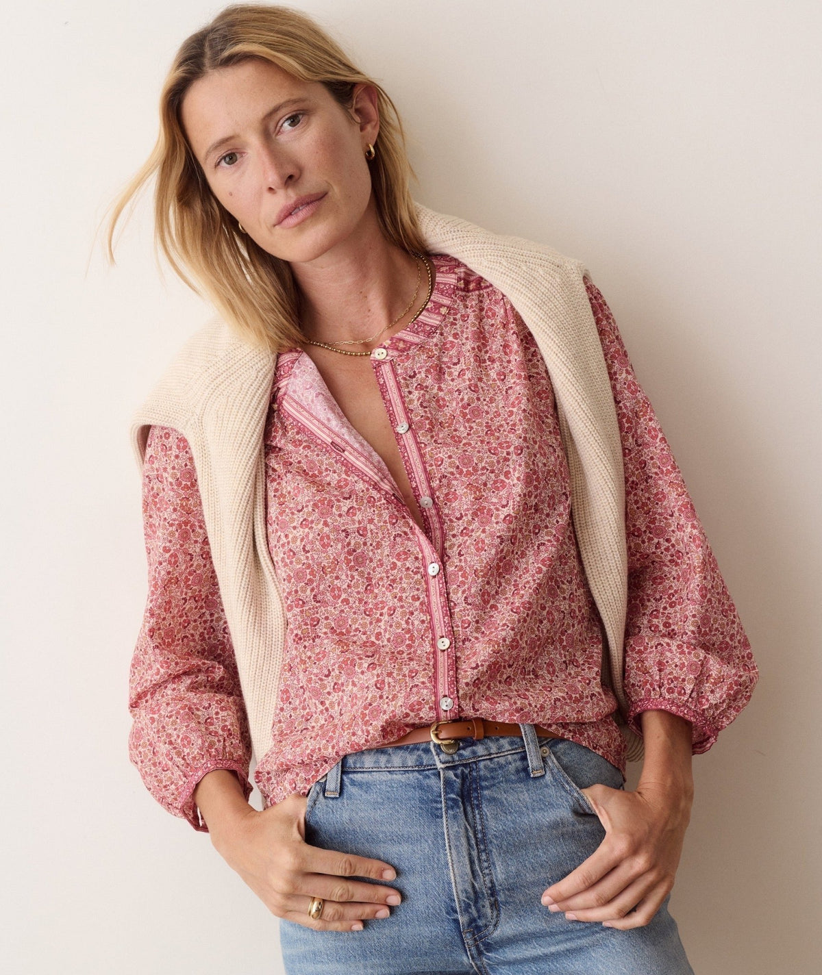 Marine Layer Vivian Button Through Blouse - Flea Boutiques