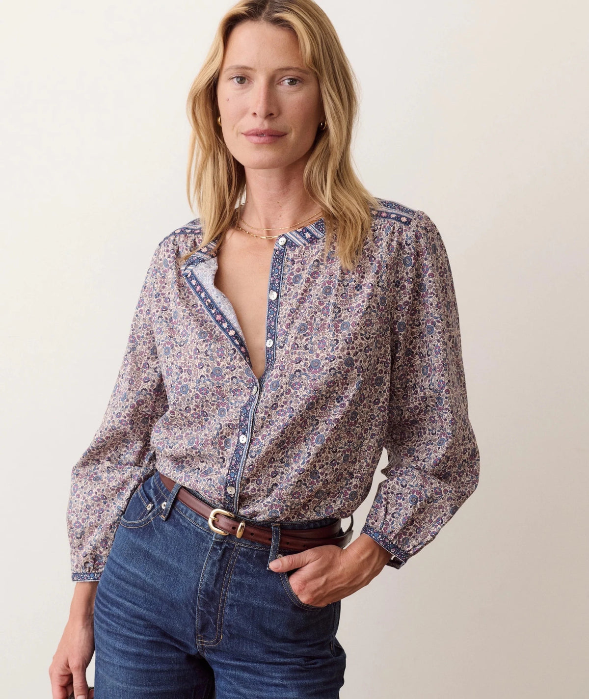 Marine Layer Vivian Button Through Blouse - Flea Boutiques