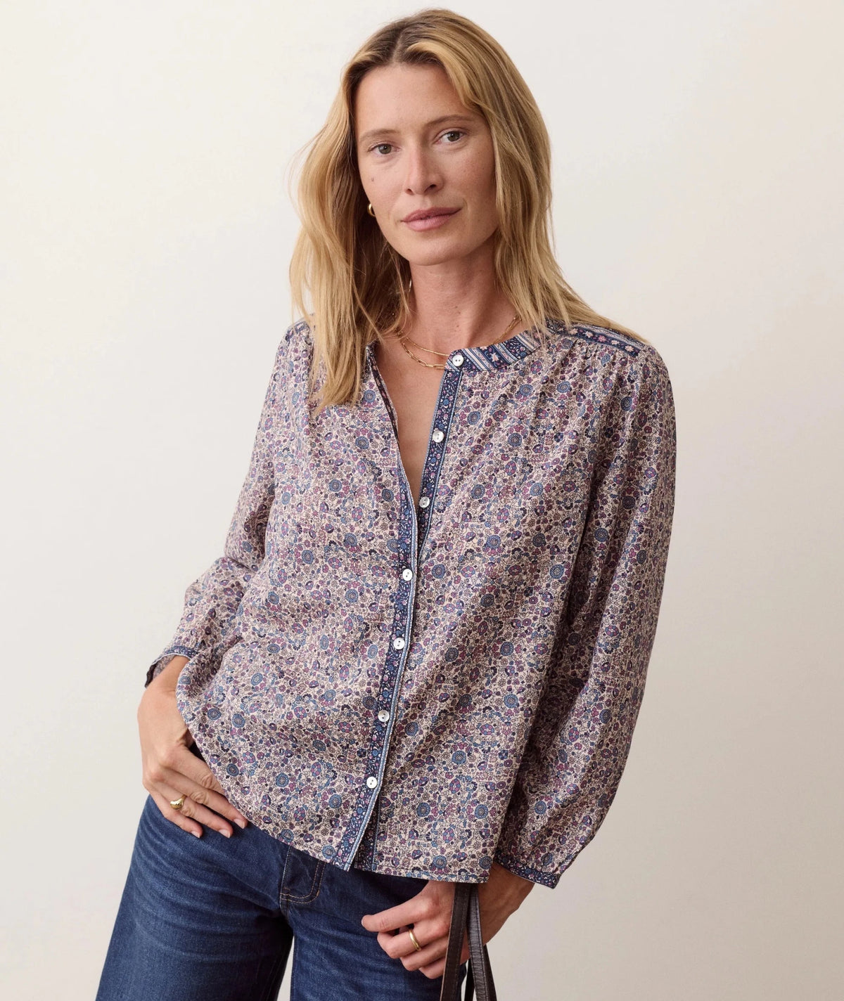 Marine Layer Vivian Button Through Blouse - Flea Boutiques