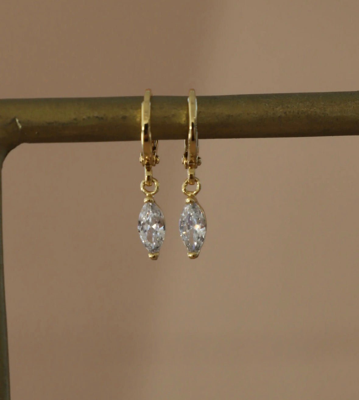 Marquise Drop Huggies - Flea Boutiques