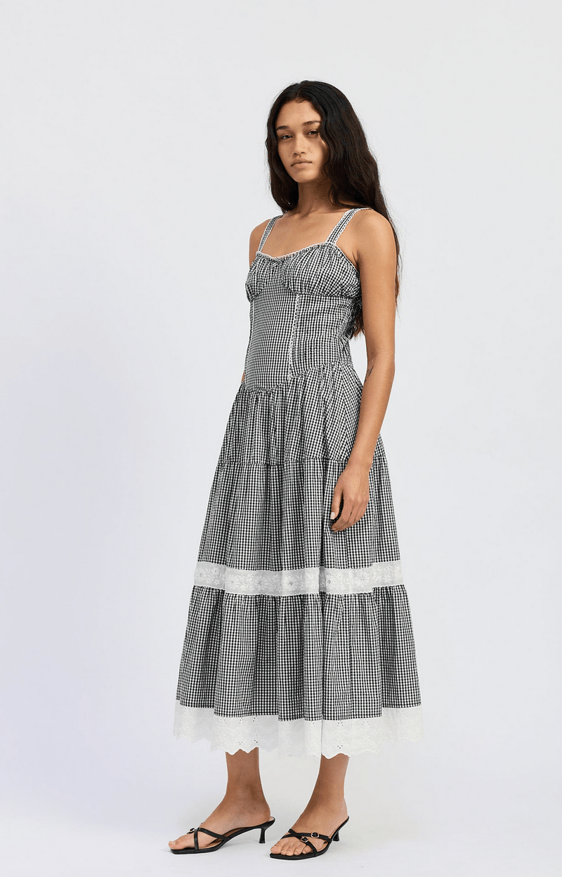 Maxi Gingham Tiered Dress - Flea Boutiques
