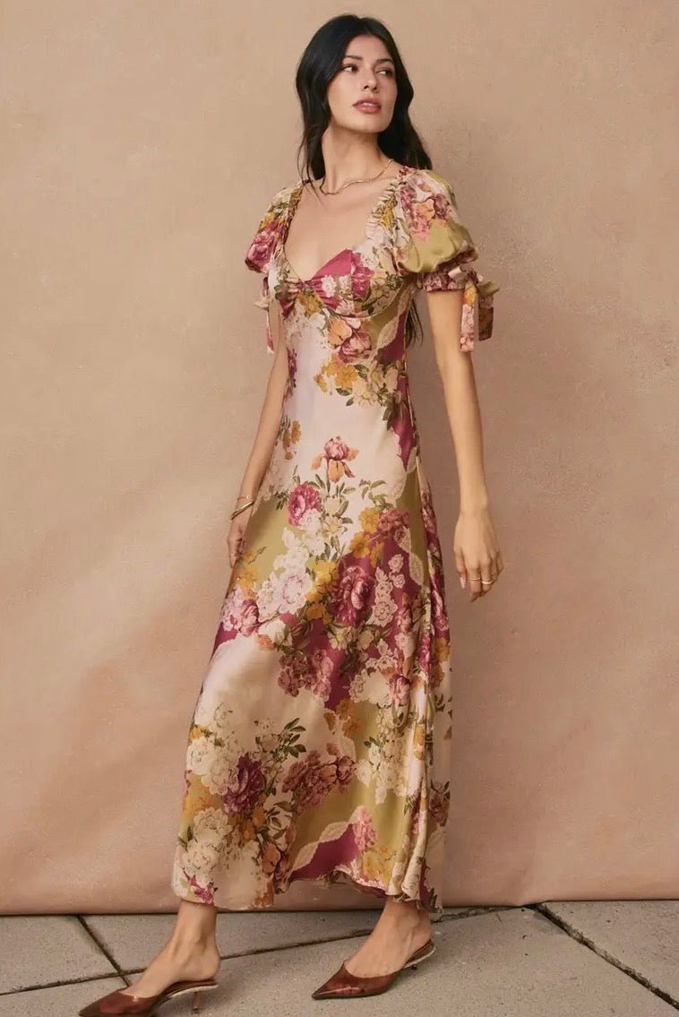 Meadow Puff Sleeve Maxi Dress - Flea Boutiques