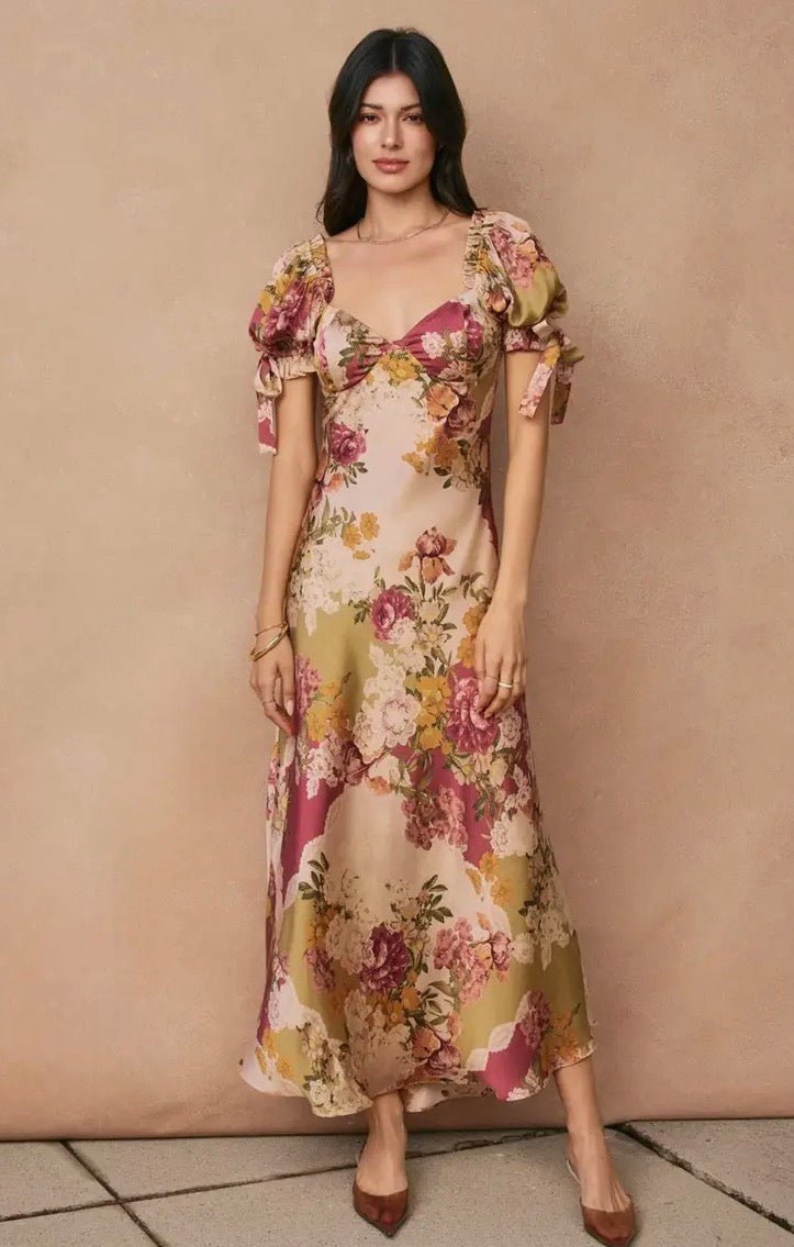 Meadow Puff Sleeve Maxi Dress - Flea Boutiques