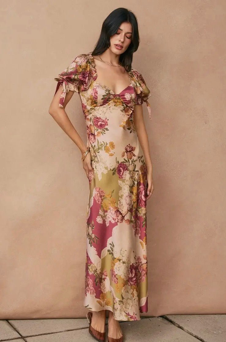 Meadow Puff Sleeve Maxi Dress - Flea Boutiques