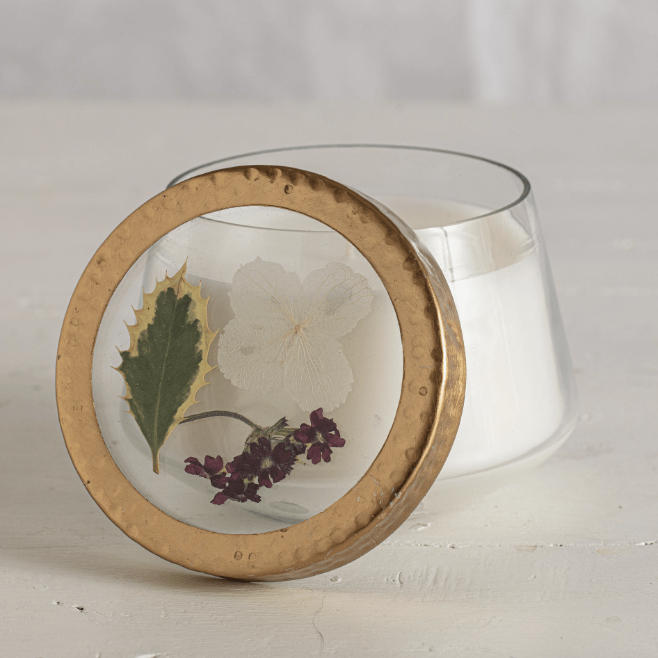 Medium Pressed Floral Candle - Flea Boutiques