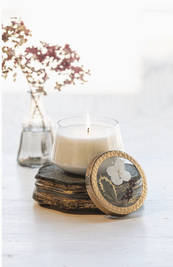 Medium Pressed Floral Candle - Flea Boutiques