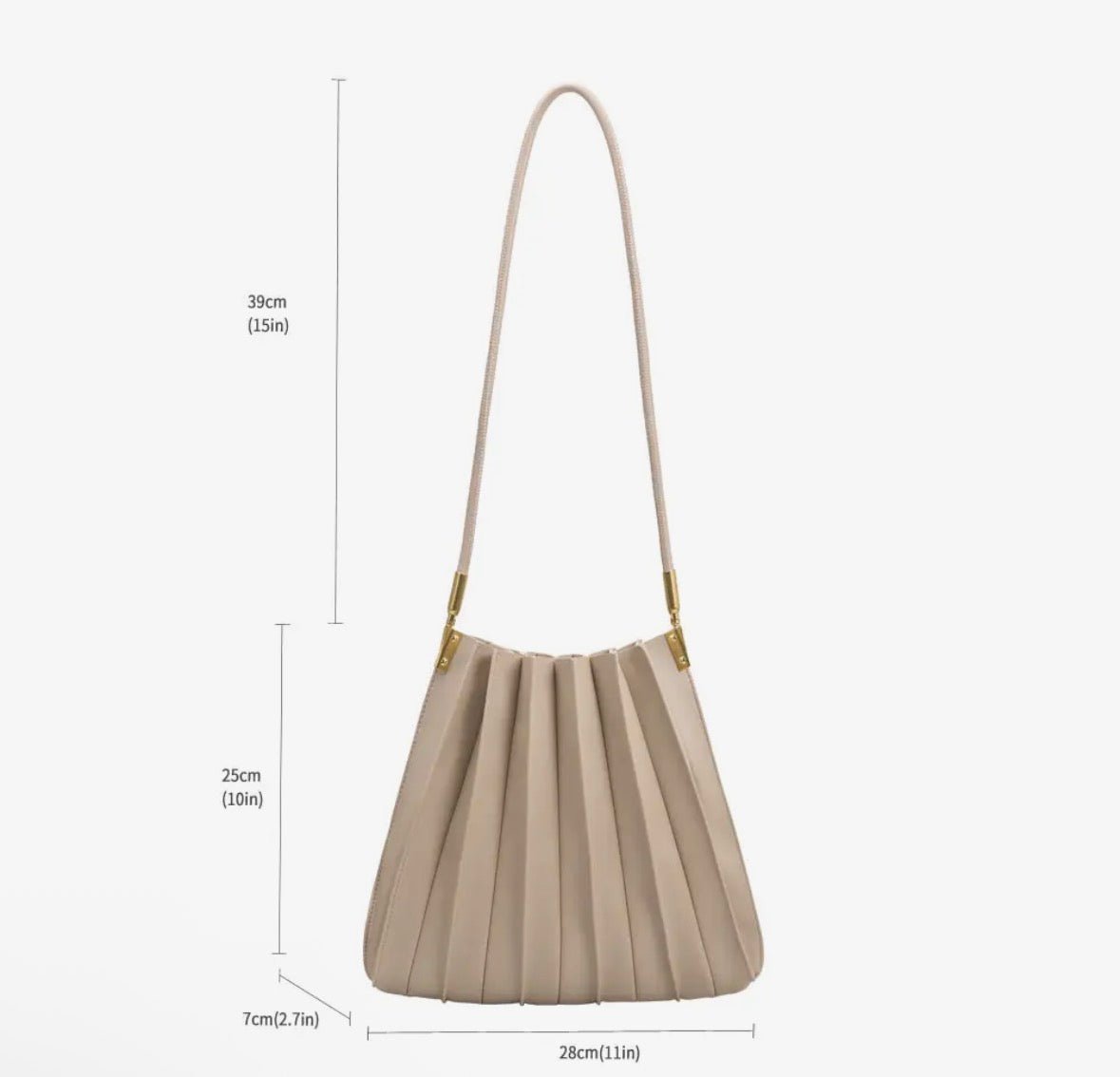 Melie Bianco Carrie Pleated Vegan Shoulder Bag - Flea Boutiques
