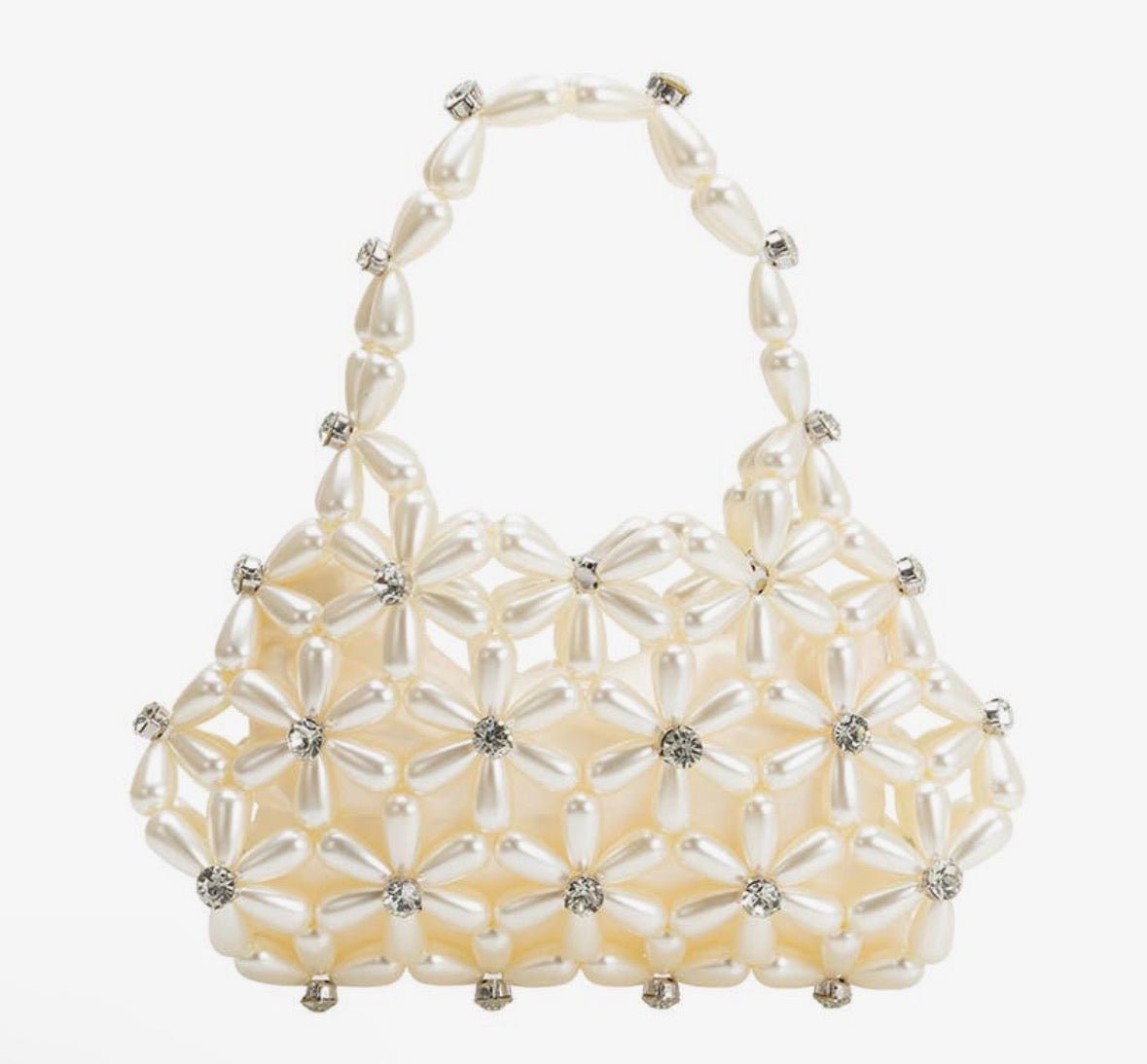 Melie Bianco Lulu Pearl Beaded Top Handle Bag - Flea Boutiques
