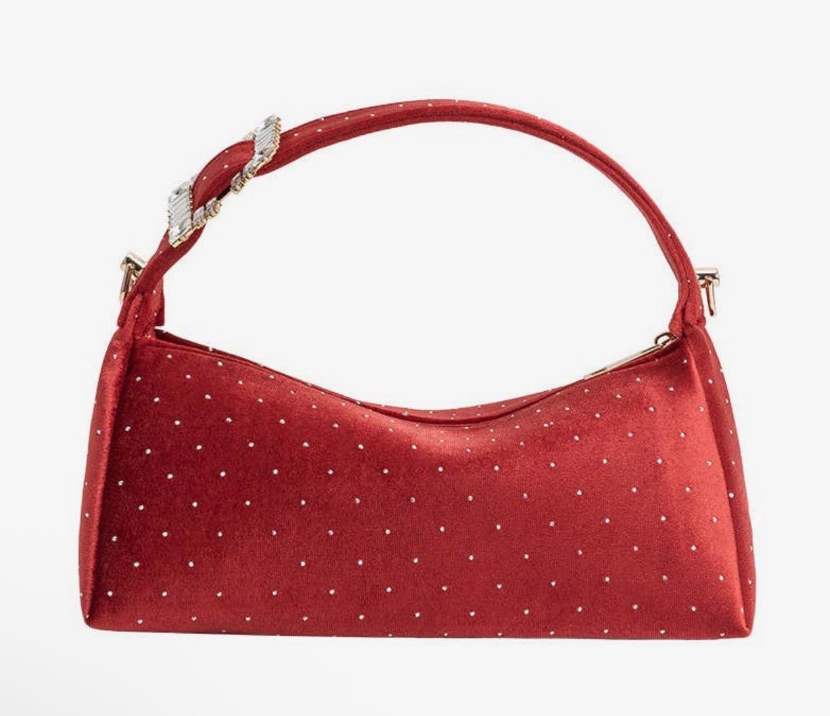 Melie Bianco Shanice Red Velvet Crossbody - Flea Boutiques